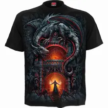 Unisex T-Shirt: Dragon's Lair (Black) (Back Print) thumbnail
