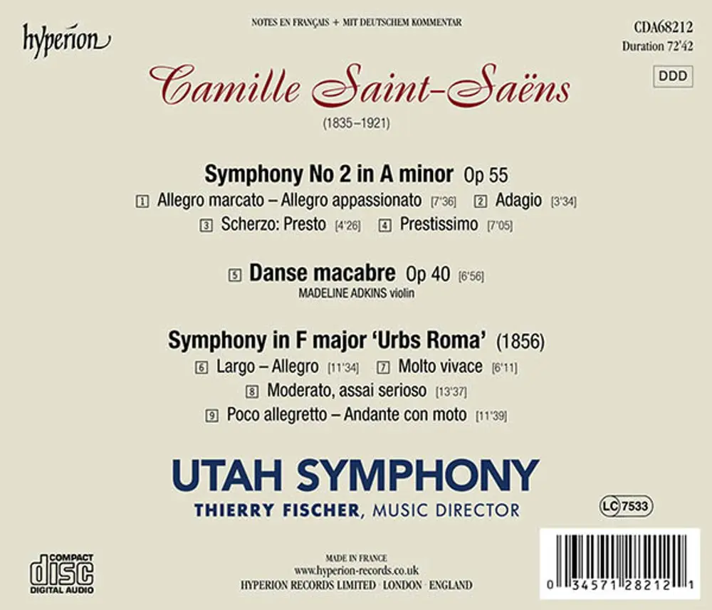 SAINT-SAENS: SYMPHONY NO. 2, DANSE MACABRE & URBS