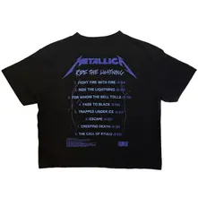 Ladies Crop Top: Ride The Lightning (Black) (Back Print) thumbnail