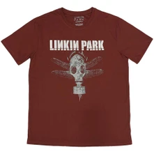 Linkin Park, Tričko Gas Mask, Unisex, Červená