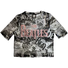 The Beatles, Tielko All-Over-Print & Drop T Logo, Žena, Biela
