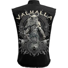 Unisex Worker Shirt: Valhalla (Black) (Back Print) thumbnail