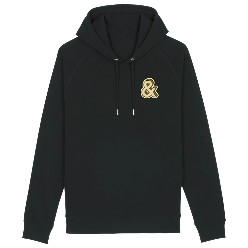 & fuzzy patch hoodie