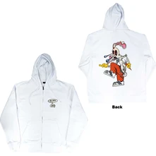 Blink 182, Mikina na zips Roger Rabbit, Unisex, Biela