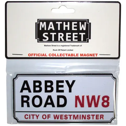 Fridge Magnet: Abbey Road NW London Sign Embossed