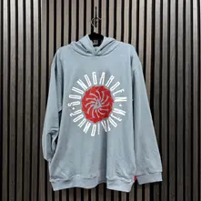 Unisex Unplugged Pullover Hoodie: Circle Logo (Blue) (Back Print) thumbnail