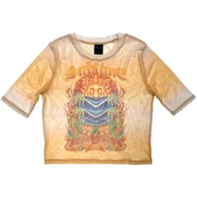 Croptop Ladies Mesh Crop Top: Summer Season (Orange)