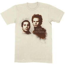 Simon & Garfunkel, Tričko Faces, Unisex, Natural