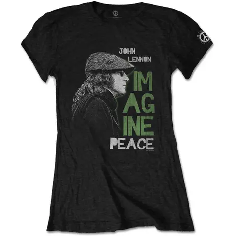 John Lennon – Tričko Imagine Peace (Čierna, Dámske), Žena, Čierna