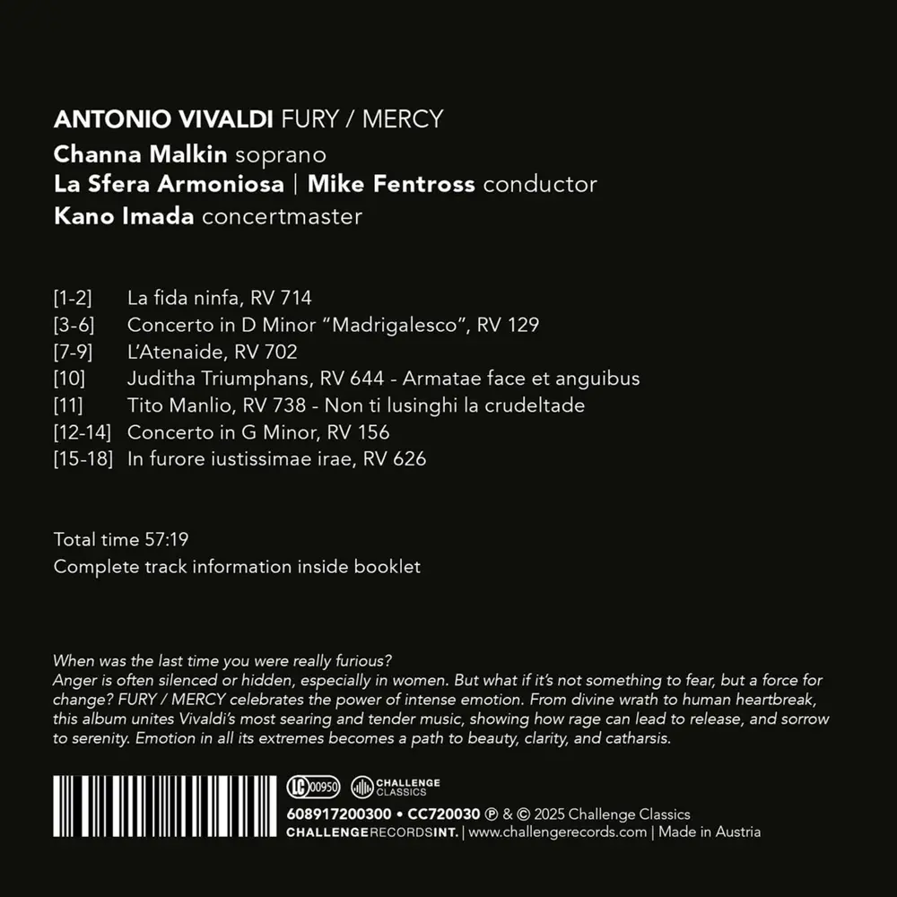 Channa Malkin & La Sfera Armoniosa – ANTONIO VIVALDI: FURY / MERCY (CD)