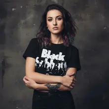 Ladies Crop Top: California Audience (Black) thumbnail