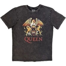 Tričko Unisex Stone Wash T-Shirt: Classic Crest (Charcoal Grey)