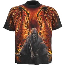 Tričko Unisex T-Shirt: Flaming Death (Black) (All Over Print)