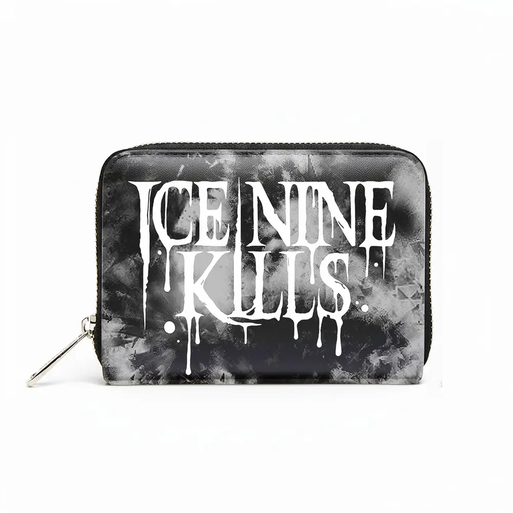 Zip Top Purse: Drippy Logo (Black)