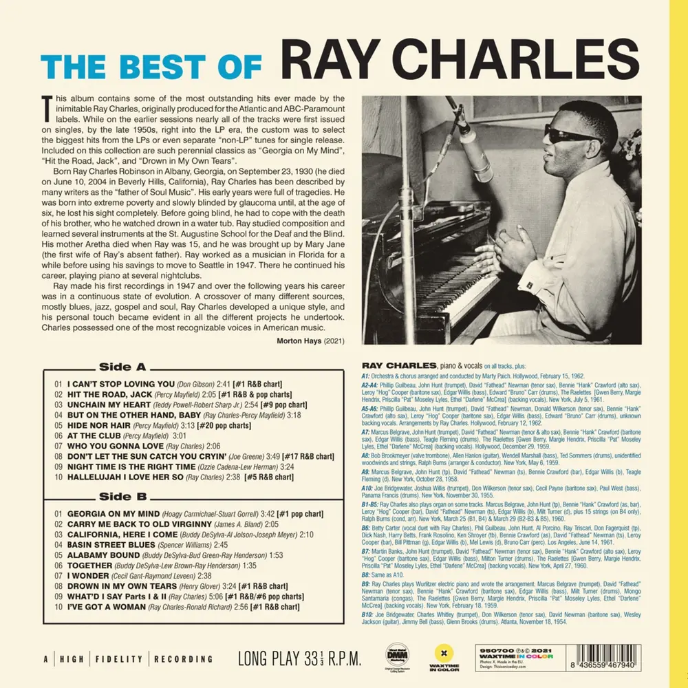 The Best Of Ray Charles (Yellow Vinyl)