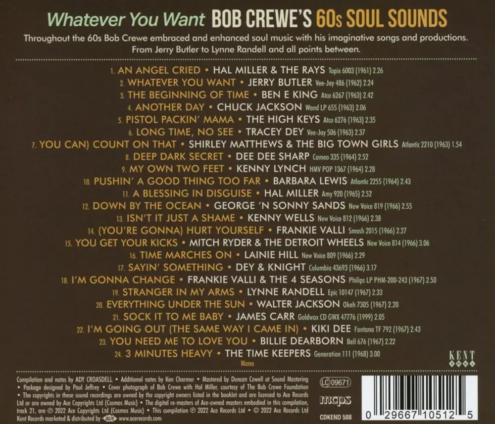 Whatever You Want - Bob Crewe's 60s Soul Sounds