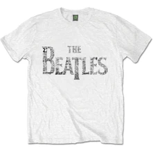 The Beatles, Tričko Drop T Tickets, Unisex, Biela