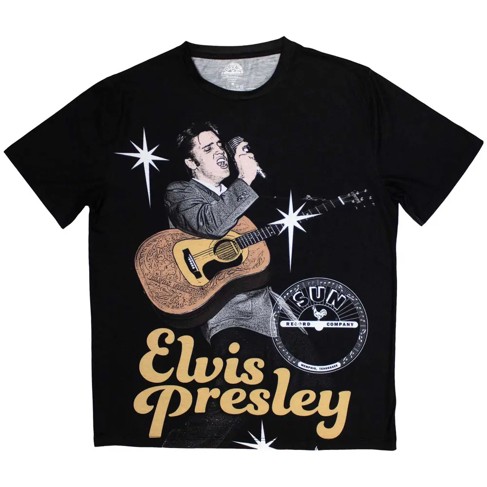 Unisex Sublimation T-Shirt: Elvis Mic (Black)