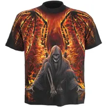 Unisex T-Shirt: Flaming Death (Black) (All Over Print) thumbnail