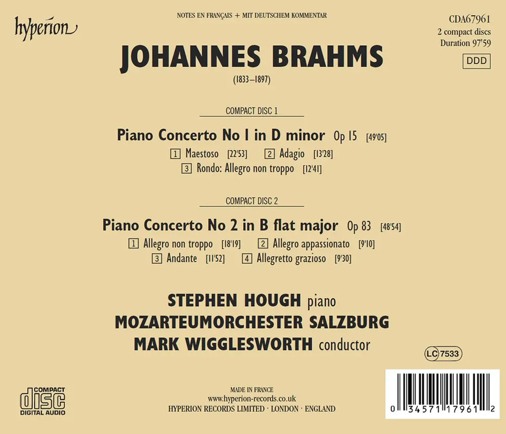 Stephen Hough – BRAHMS: THE PIANO CONCERTOS (CD)
