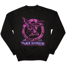 Black Sabbath, Crewneck Neon Pink Henry, Unisex, Čierna