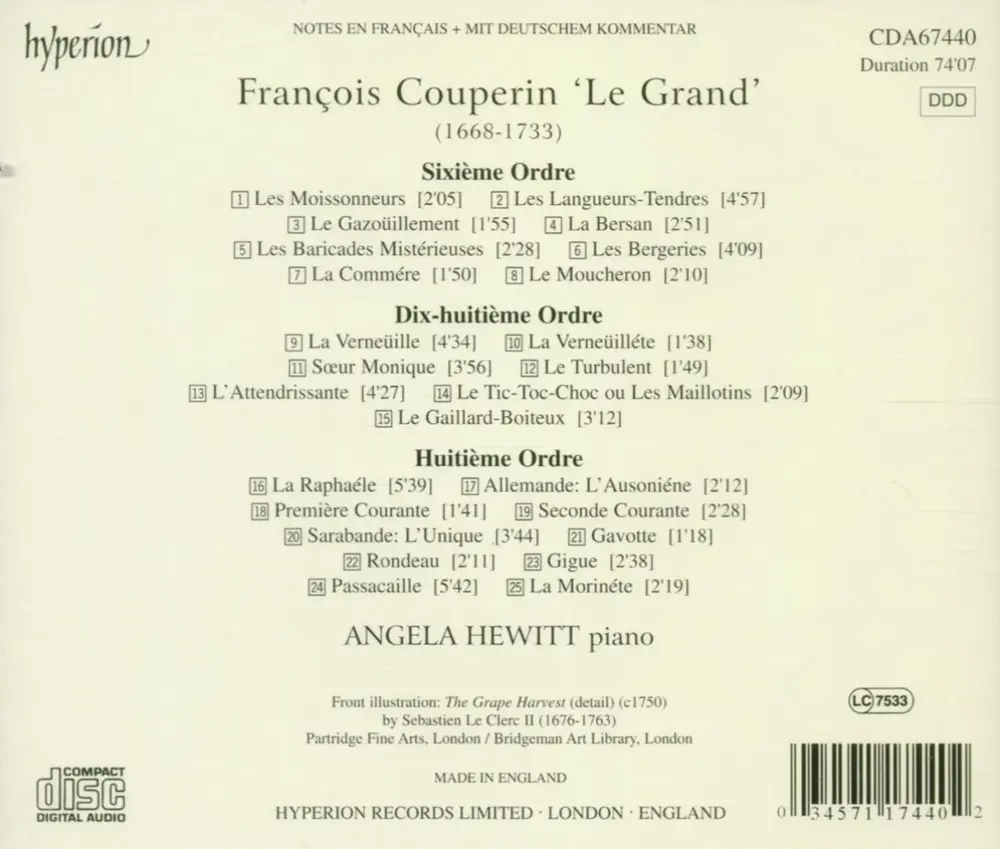 FRANCOIS COUPERIN: KEYBOARD MUSIC I