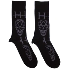 HIM, Ponožky Heartagram Skull, Unisex, Čierna