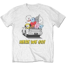 BTS, Tričko Here We Go, Unisex, Biela