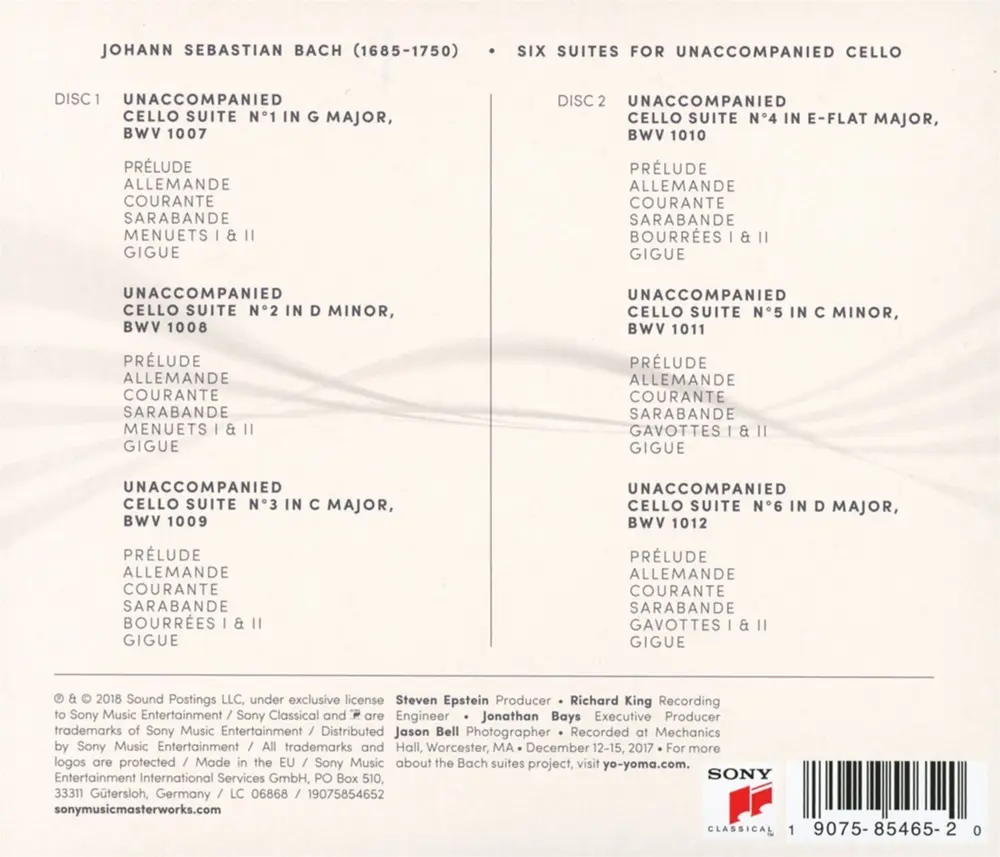 Yo - Six Evolutions - Bach: Cello Suites