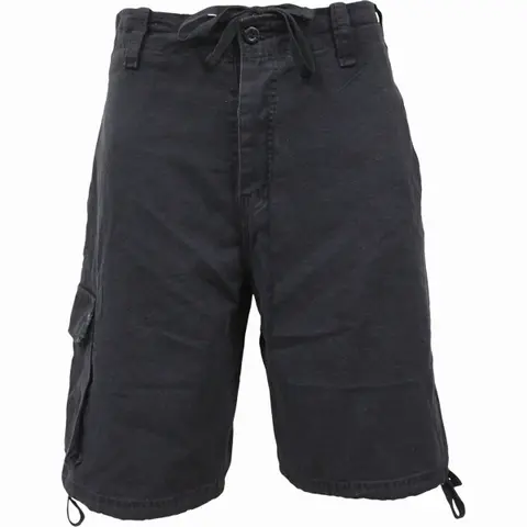 Unisex Vintage Cargo Shorts: Plain (Black) (Blank)