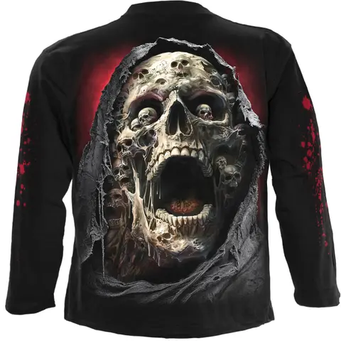 Spiral – Tričko s dlhým rukávom Screaming Death (Čierna), Unisex, Čierna