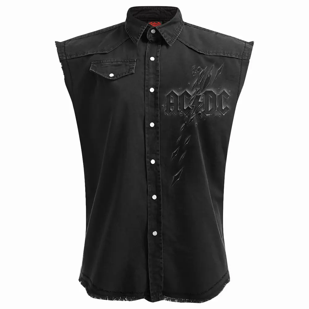 Unisex Worker Shirt: Back In Black Torn (Black) (Back Print)