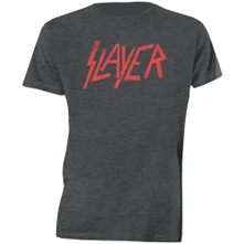 Slayer, Tričko Distressed Logo, Unisex, Šedá