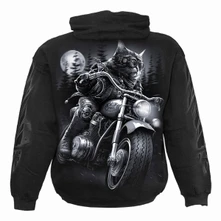 Unisex Pullover Hoodie: Nine Lives (Black) (Back & Sleeve Print) thumbnail