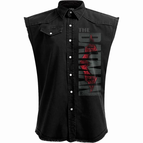Unisex Worker Shirt: The Batman Profile Logo (Black) (Back Print)