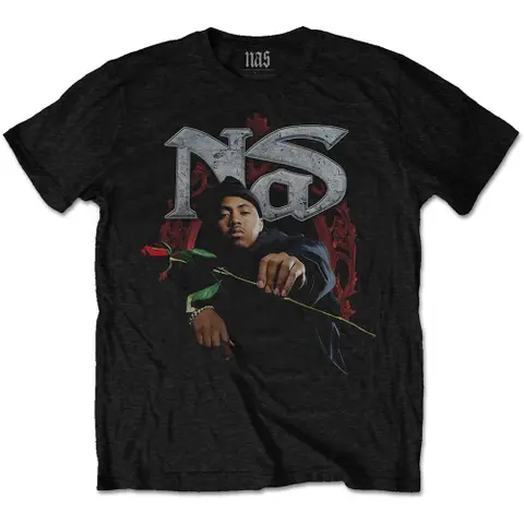 Nas – Tričko Red Rose (Čierna), Unisex, Čierna