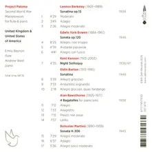 PROJECT PALOMA 5 UNITED KINGDOM & UNITED STATES OF AMERICA: SECOND WORLD WAR MASTERPIECES FOR FLUTE AND PIANO thumbnail