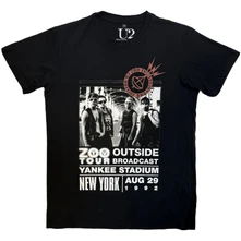 U2, Tričko Zoo TV Tour NY Poster 08.29.92, Unisex, Čierna
