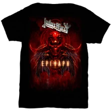 Judas Priest, Tričko Epitaph Red Horns, Unisex, Čierna