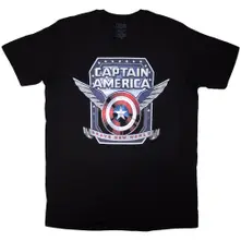 Captain America Brave New World Shield (Negru) (Tricou)