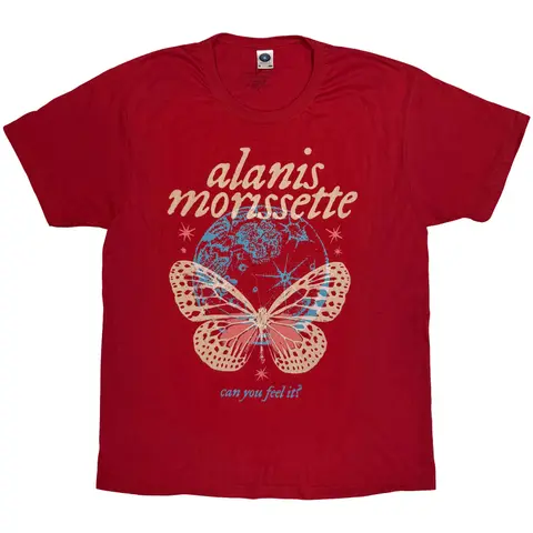 Alanis Morissette – Tričko Can You Feel It (Červená), Unisex, Červená