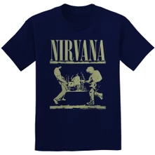 Nirvana, Tričko Stage, Unisex, Modrá