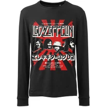 Led Zeppelin, Tričko s dlhým rukávom Japanese Burst, Unisex, Čierna