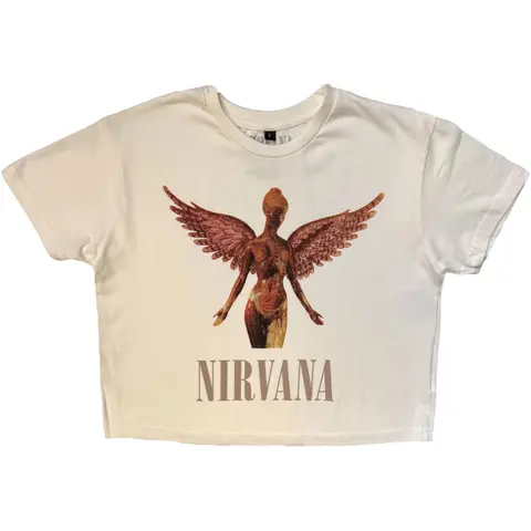 Ladies Stone Wash Crop Top: In Utero (White)
