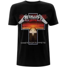 Metallica, Tričko Master of Puppets Cross, Unisex, Čierna