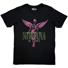 Nirvana, Tričko In Utero Purple Angel, Unisex, Čierna