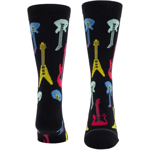 Unisex Crew Socks: Electric Guitars (Black) (UK Size 6.5 - 11)