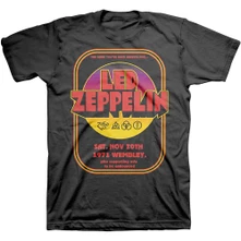 Led Zeppelin, Tričko 1971 Wembley, Unisex, Čierna
