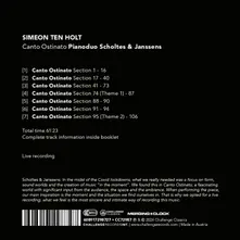 Sandra & Jeroen van Veen – SIMEON TEN HOLT: CANTO OSTINATO (CD)