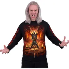 Unisex Long Sleeve T-Shirt: Skeletal Worship (Black) (Back & Sleeve Print) thumbnail
